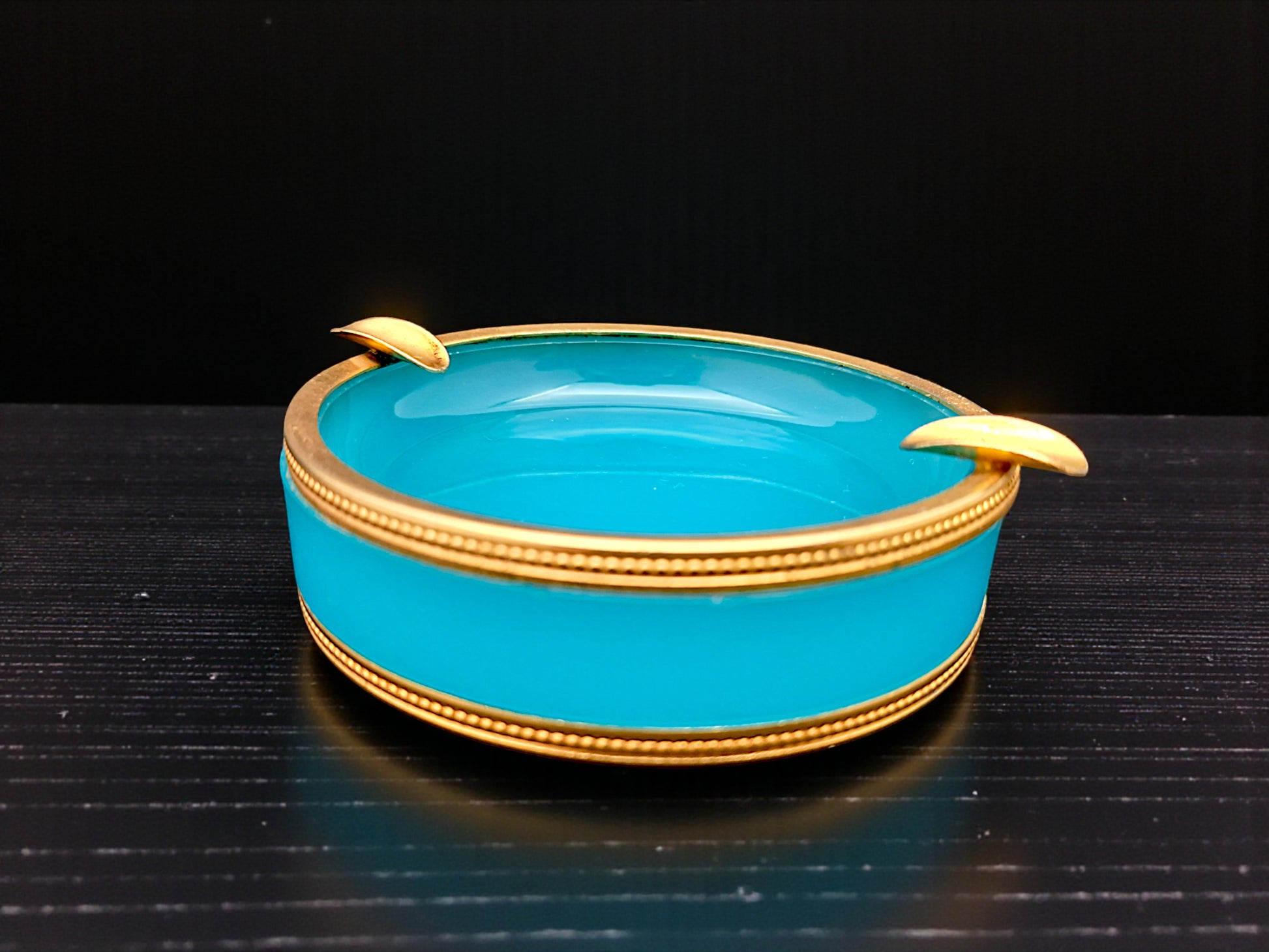 Posacenere in Vetro Opalino di Murano, Azzurro