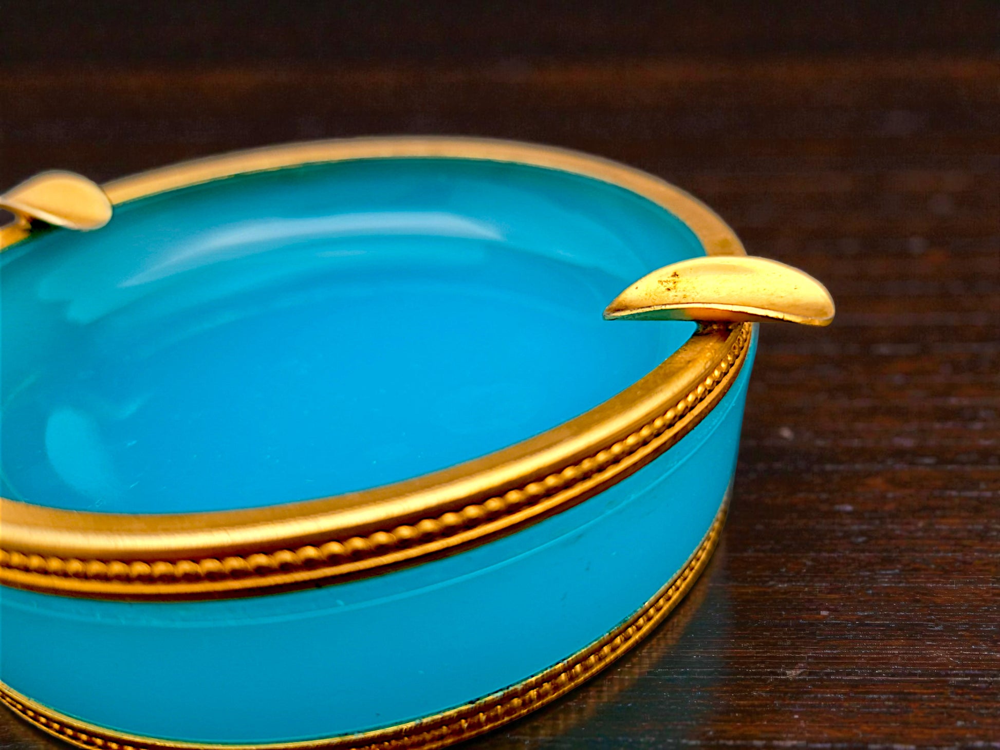 Posacenere in Vetro Opalino di Murano, Azzurro