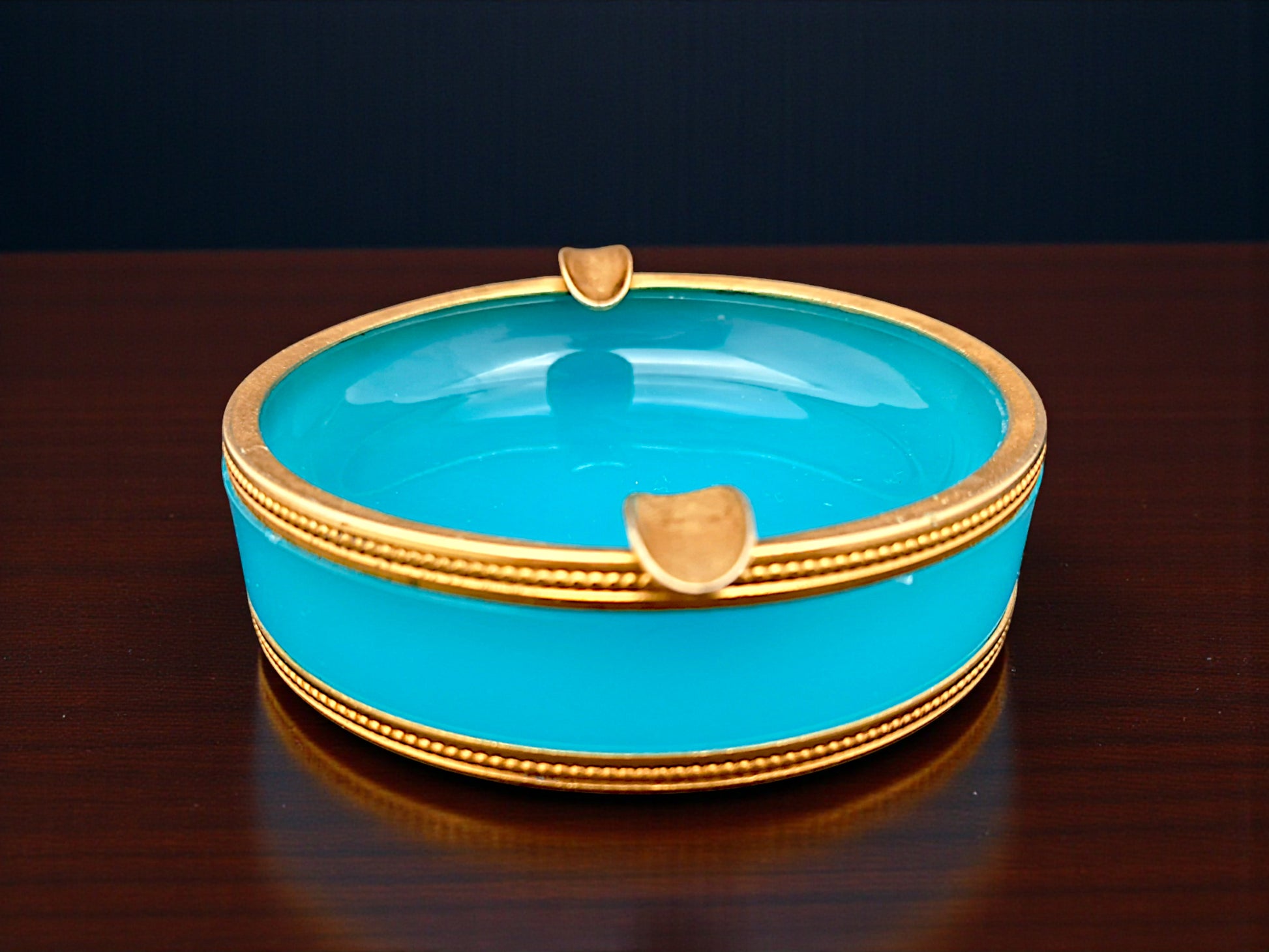 Posacenere in Vetro Opalino di Murano, Azzurro