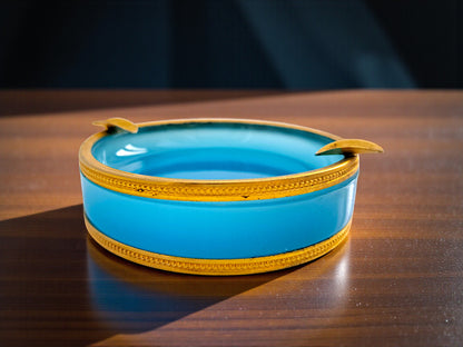 Posacenere in Vetro Opalino di Murano, Azzurro