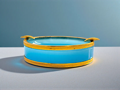 Posacenere in Vetro Opalino di Murano, Azzurro