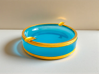 Posacenere in Vetro Opalino di Murano, Azzurro