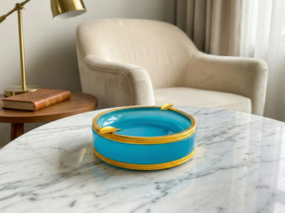 Posacenere in Vetro Opalino di Murano, Azzurro