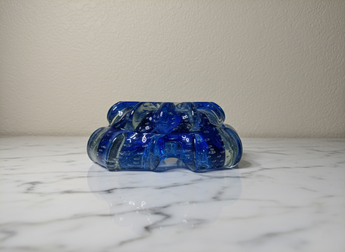 Posacenere in Vetro di Murano, Vetro Sommerso Bullicante