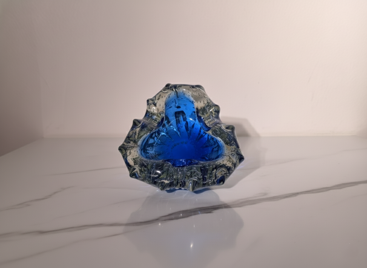 Posacenere in Vetro di Murano, Vetro Sommerso Bullicante