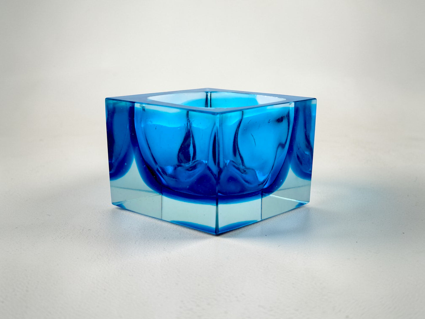 Posacenere in Vetro Sommerso Blu di Murano, Flavio Poli per Seguso