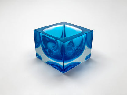 Posacenere in Vetro Sommerso Blu di Murano, Flavio Poli per Seguso