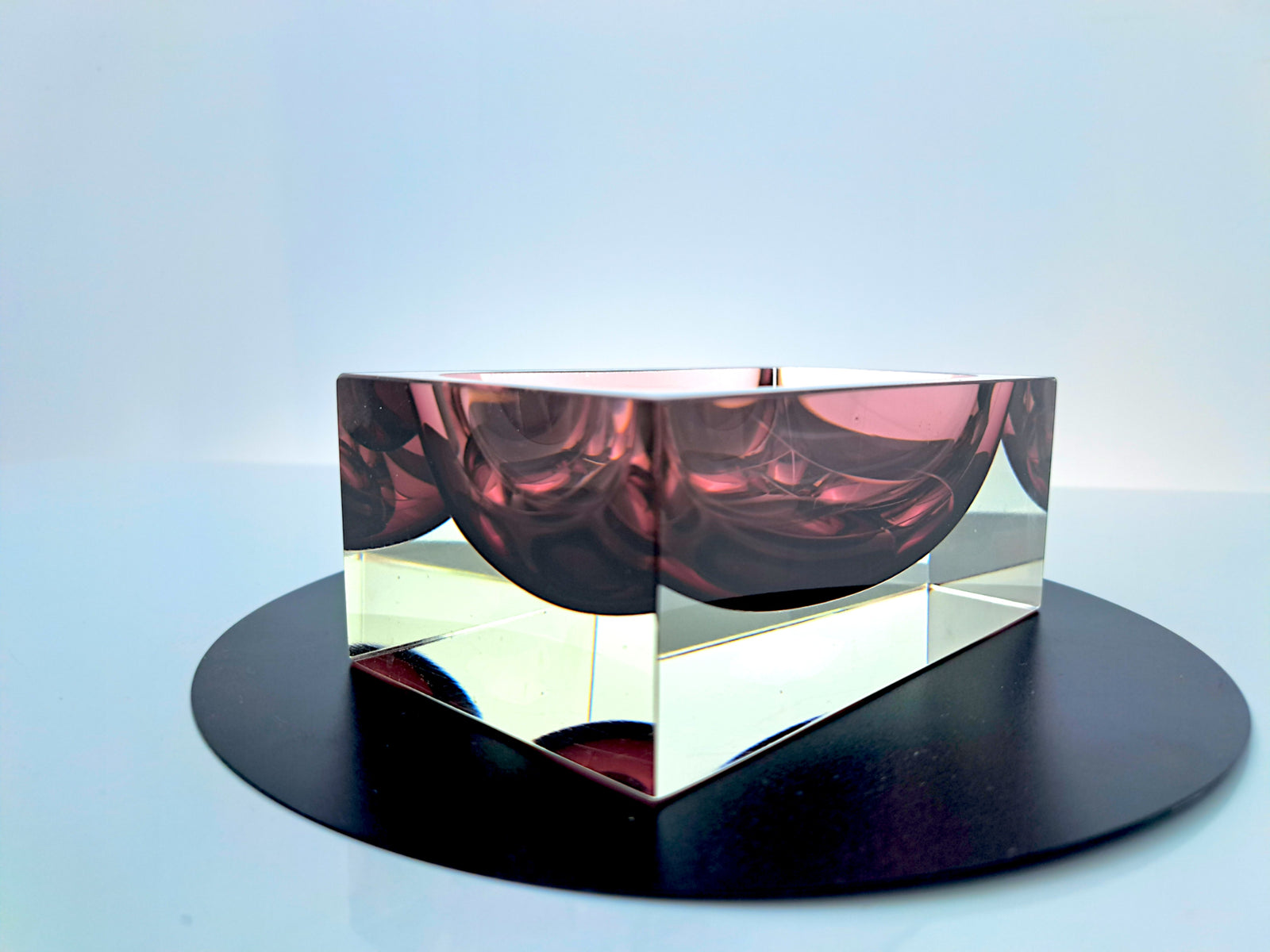 Posacenere in Vetro Sommerso Viola di Murano, Flavio Poli per Seguso