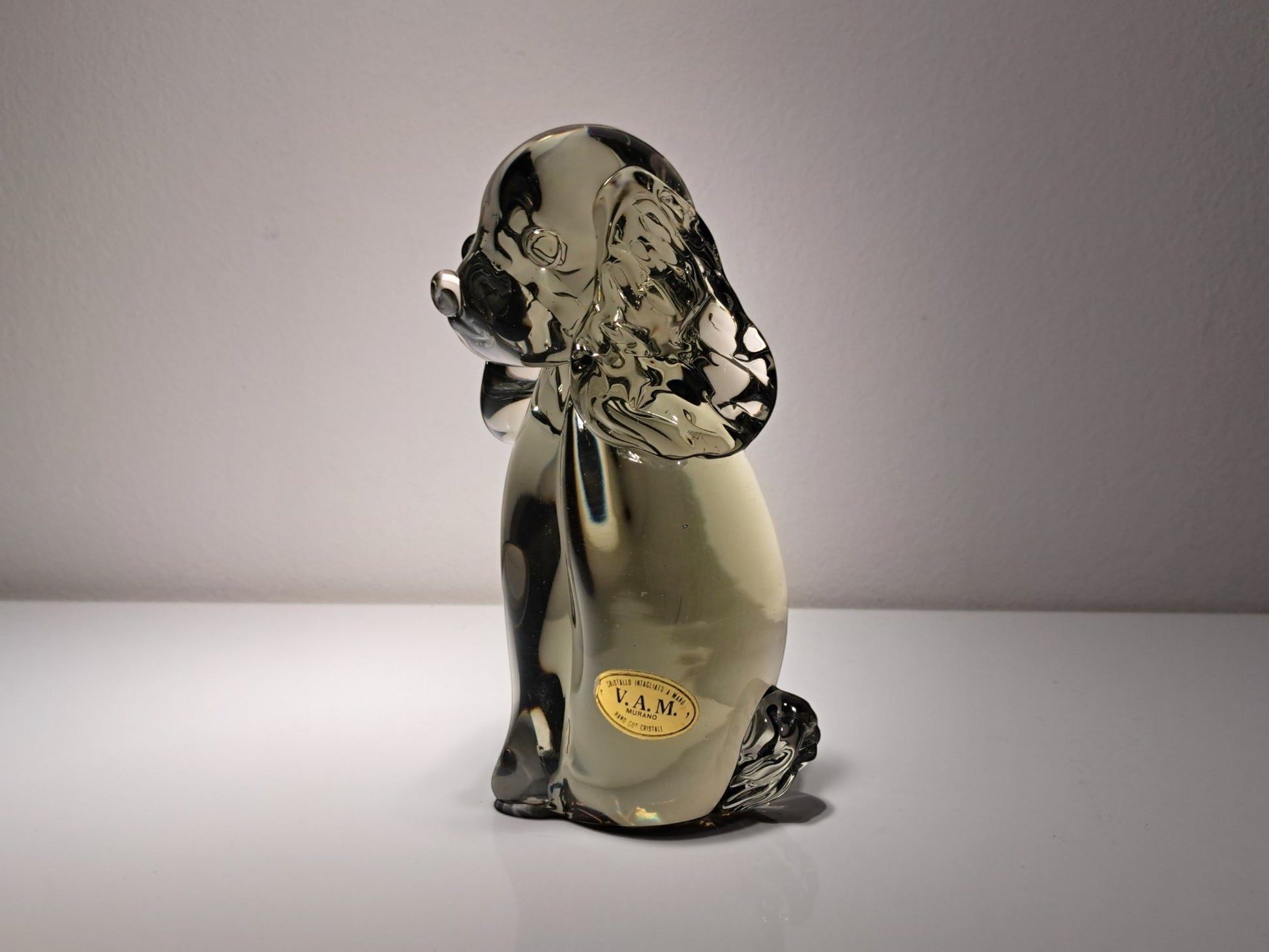 Scultura in Vetro di Murano, Raffigurante un Cocker, Vetreria V.A.M.
