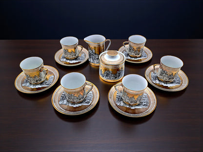 Servizio da Caffè, 6 Tazzine, Lattiera e Zuccheriera, Sevres