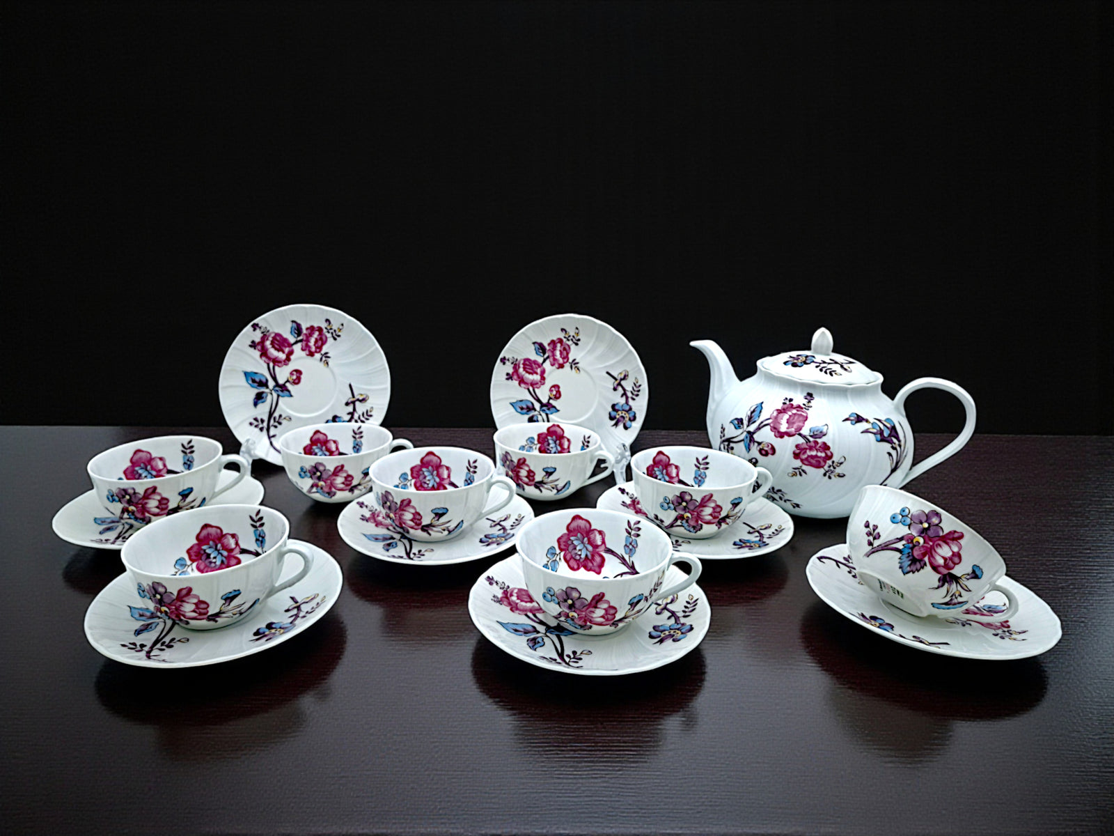 Servizio da Tè, 8 Tazze e Teiera, Jouy, Bernardaud Limoges