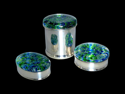 Set di 3 Portagioie in Vetro di Murano, Acquachiara - Effetre