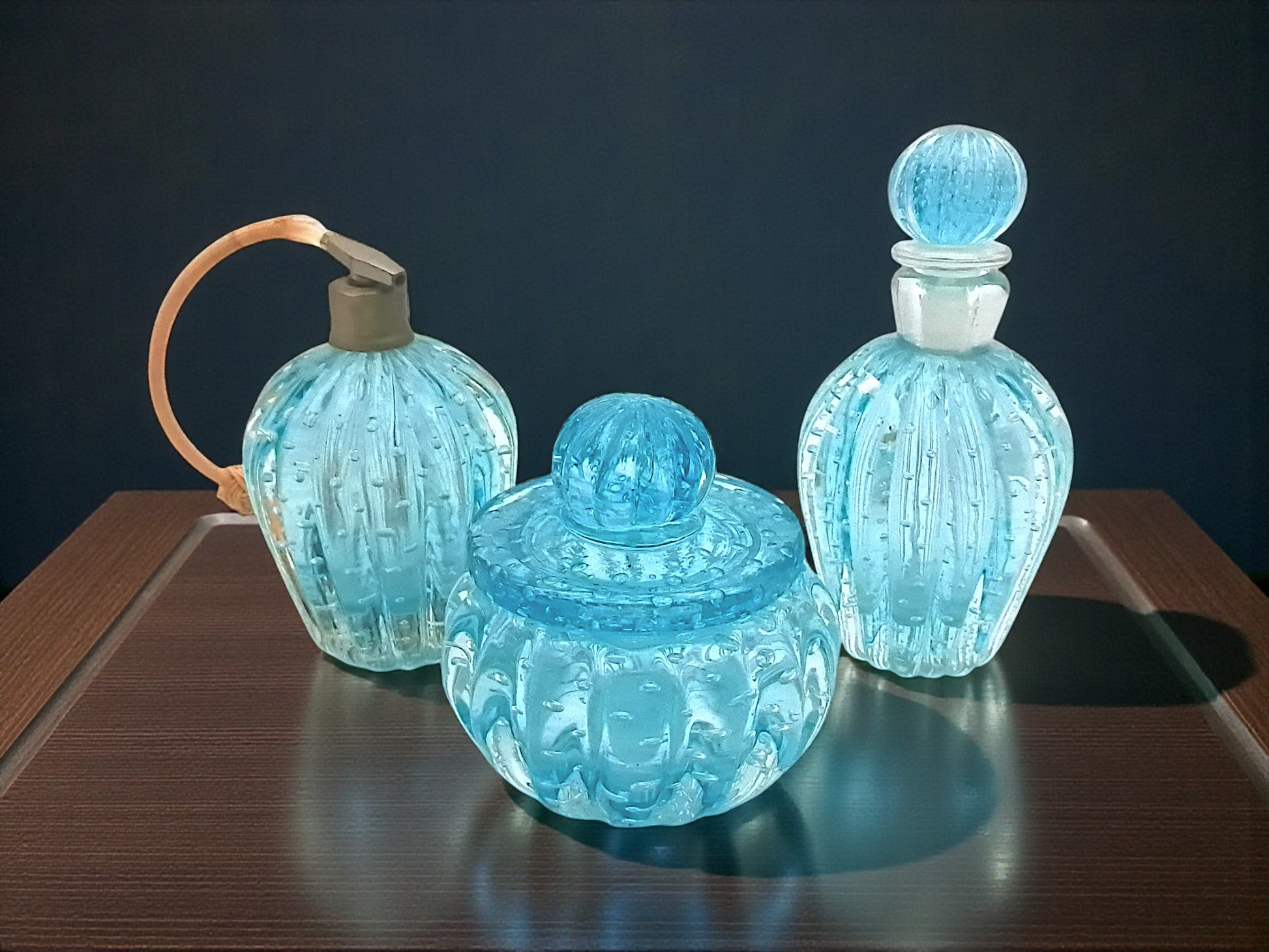 Set da Toilette in Vetro di Murano, Attr. Barovier&Toso