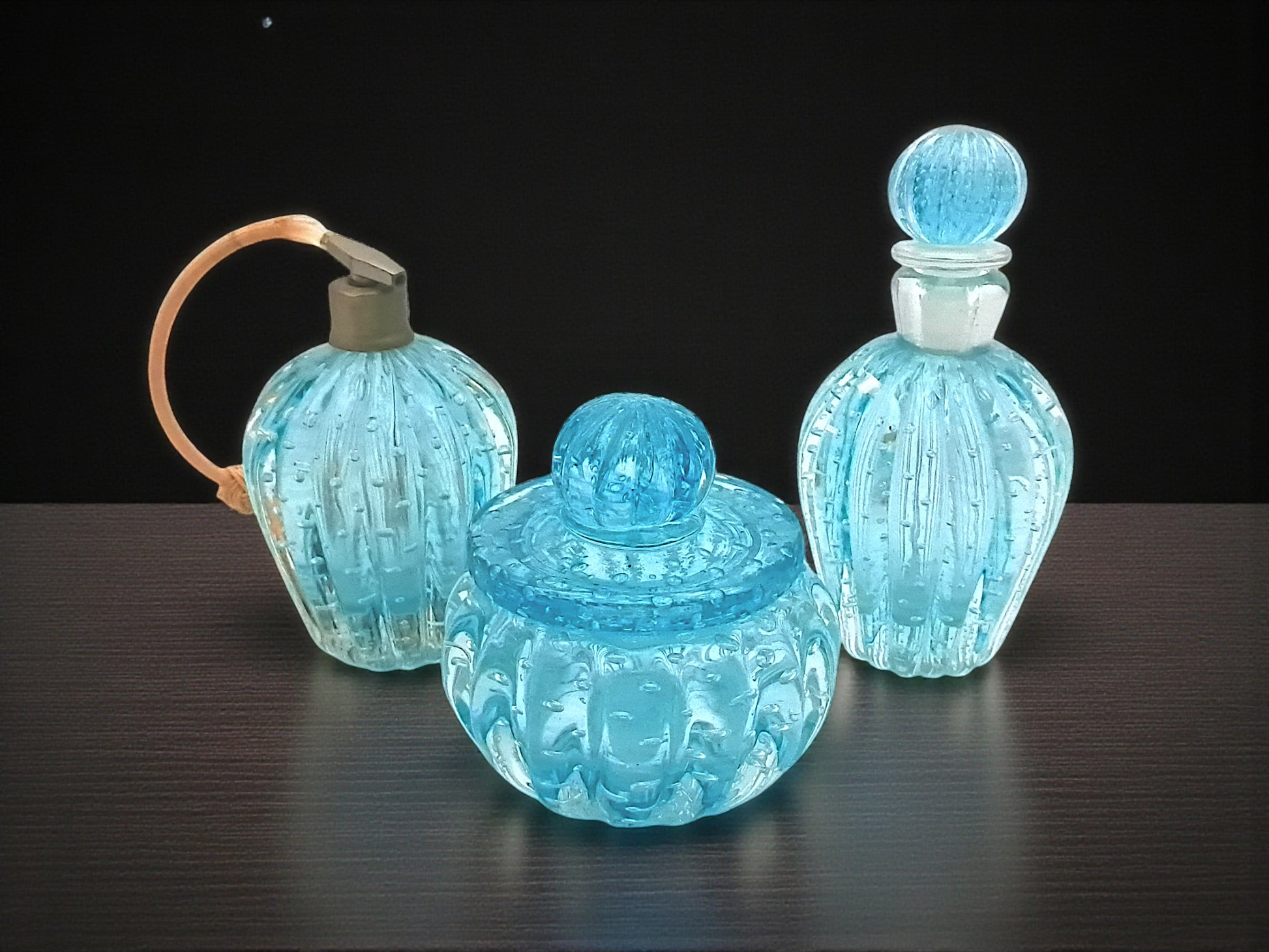 Set da Toilette in Vetro di Murano, Attr. Barovier&Toso