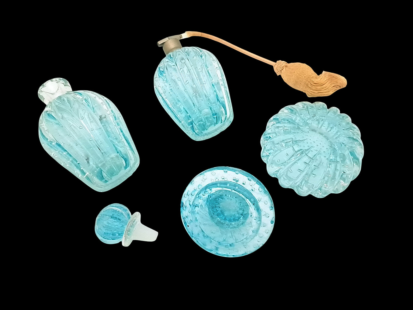 Set da Toilette in Vetro di Murano, Attr. Barovier&Toso