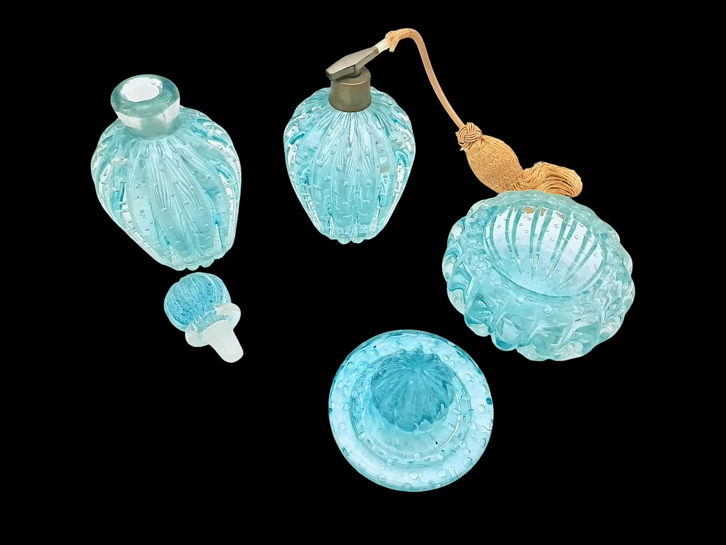Set da Toilette in Vetro di Murano, Attr. Barovier&Toso