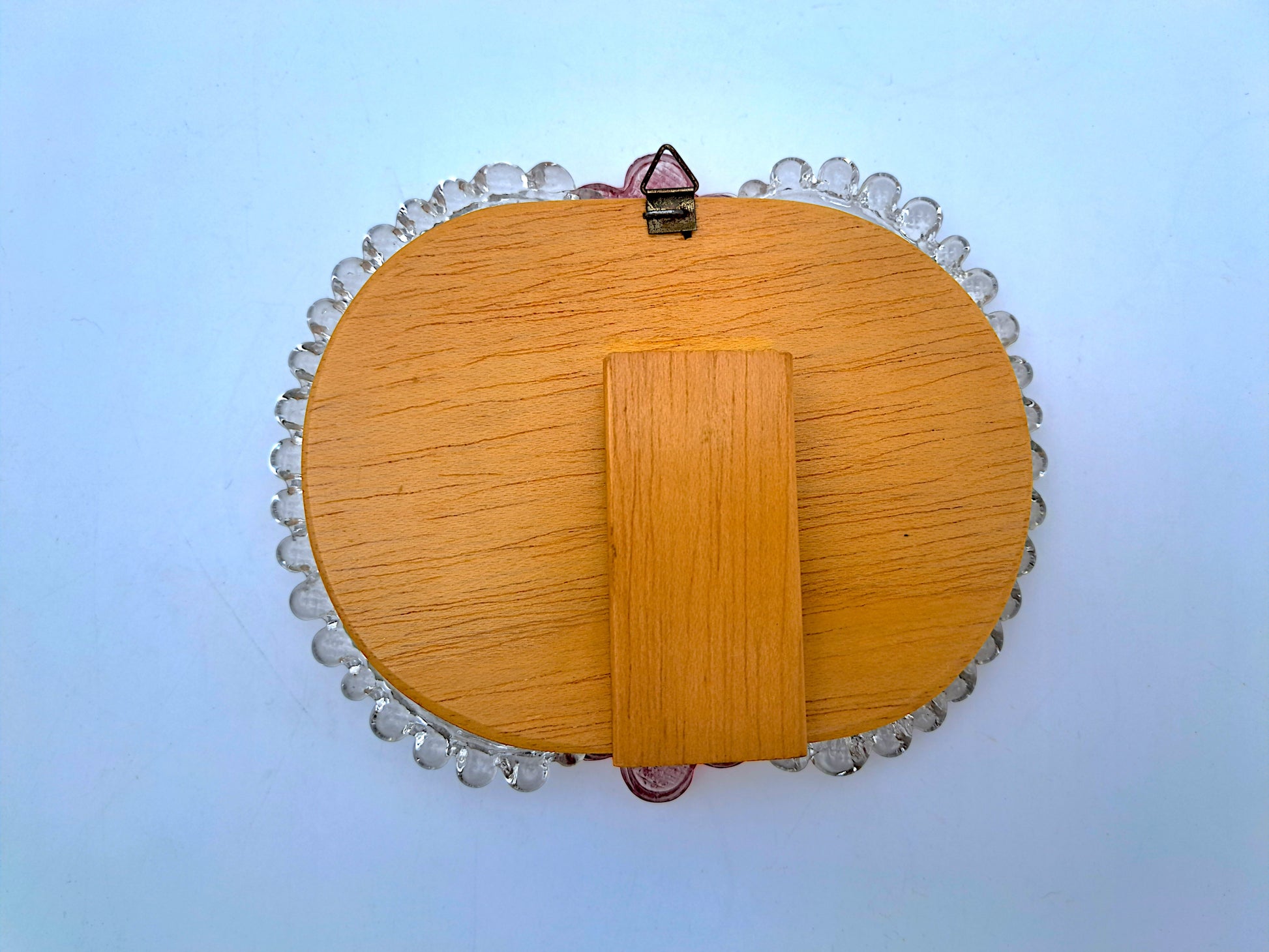 Specchietto in vetro di Murano, Fiori Rosa