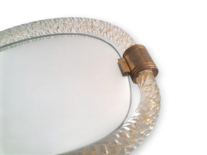 Specchio a Mano in Vetro di Murano, Barovier & Toso, Lavorazione Torchon