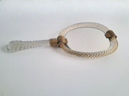 Specchio a Mano in Vetro di Murano, Barovier & Toso, Lavorazione Torchon