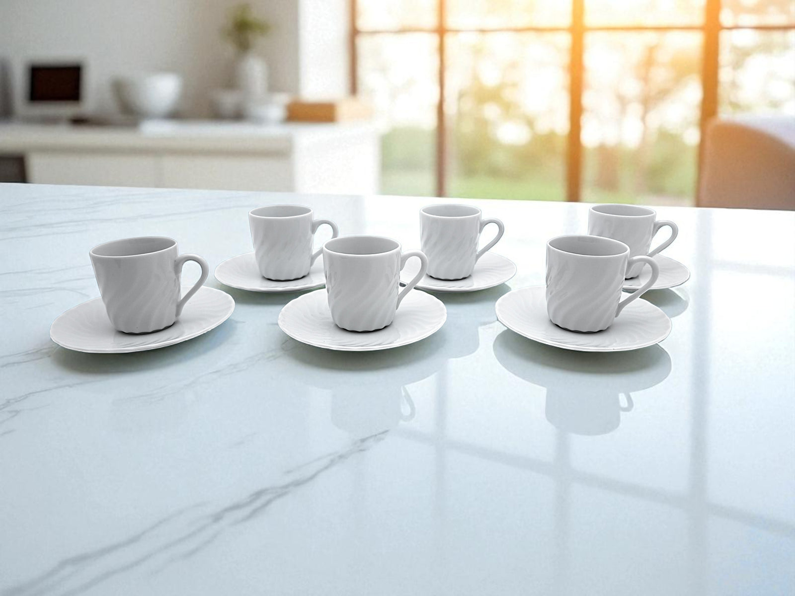 Servizio 6 Tazzine da caffè, Richard Ginori, Modello Ancona