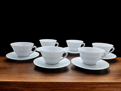 Servizio 6 Tazze da Tè, Bernardaud Limoges, Modello Louvre