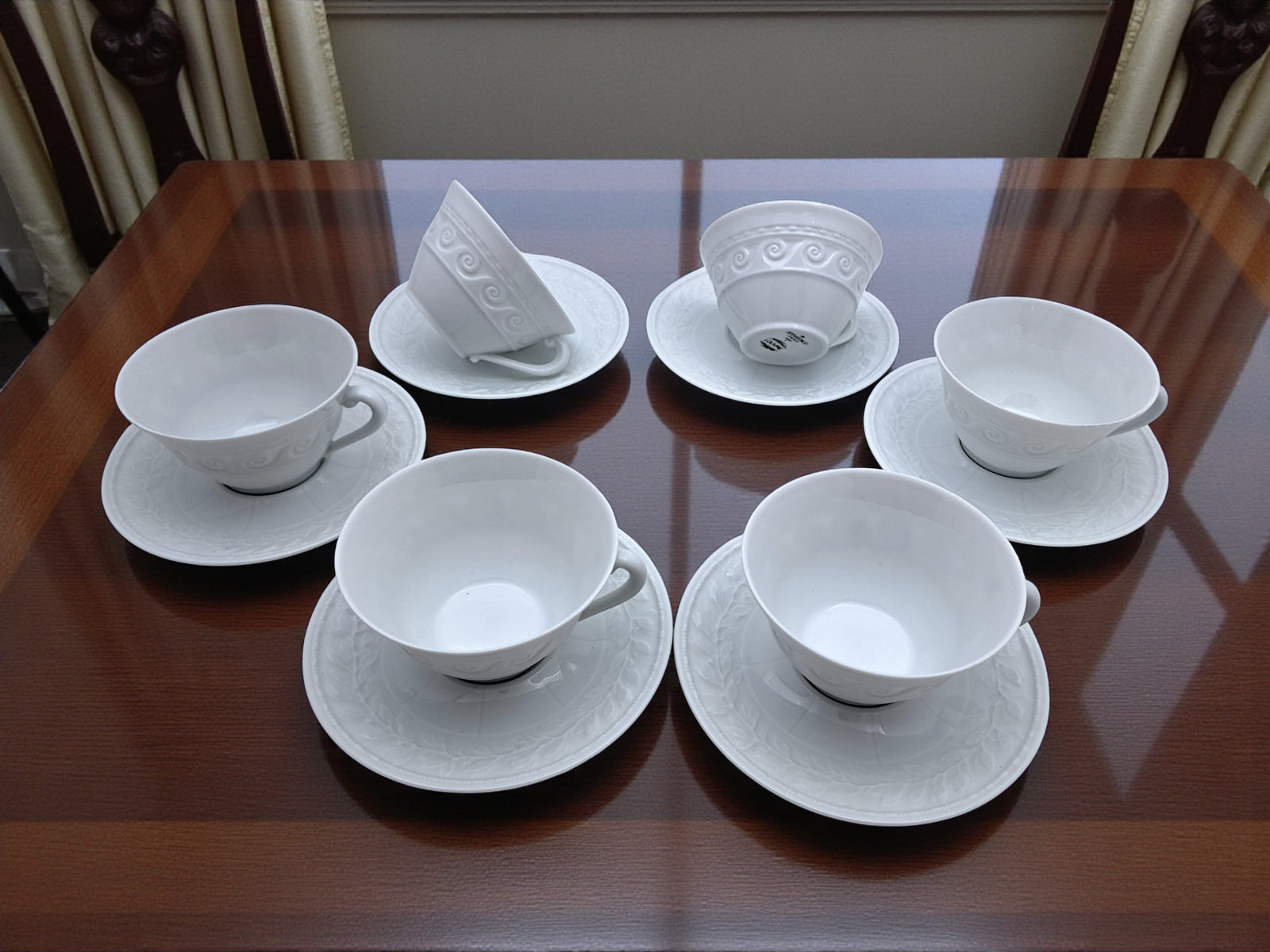 Servizio 6 Tazze da Tè, Bernardaud Limoges, Modello Louvre