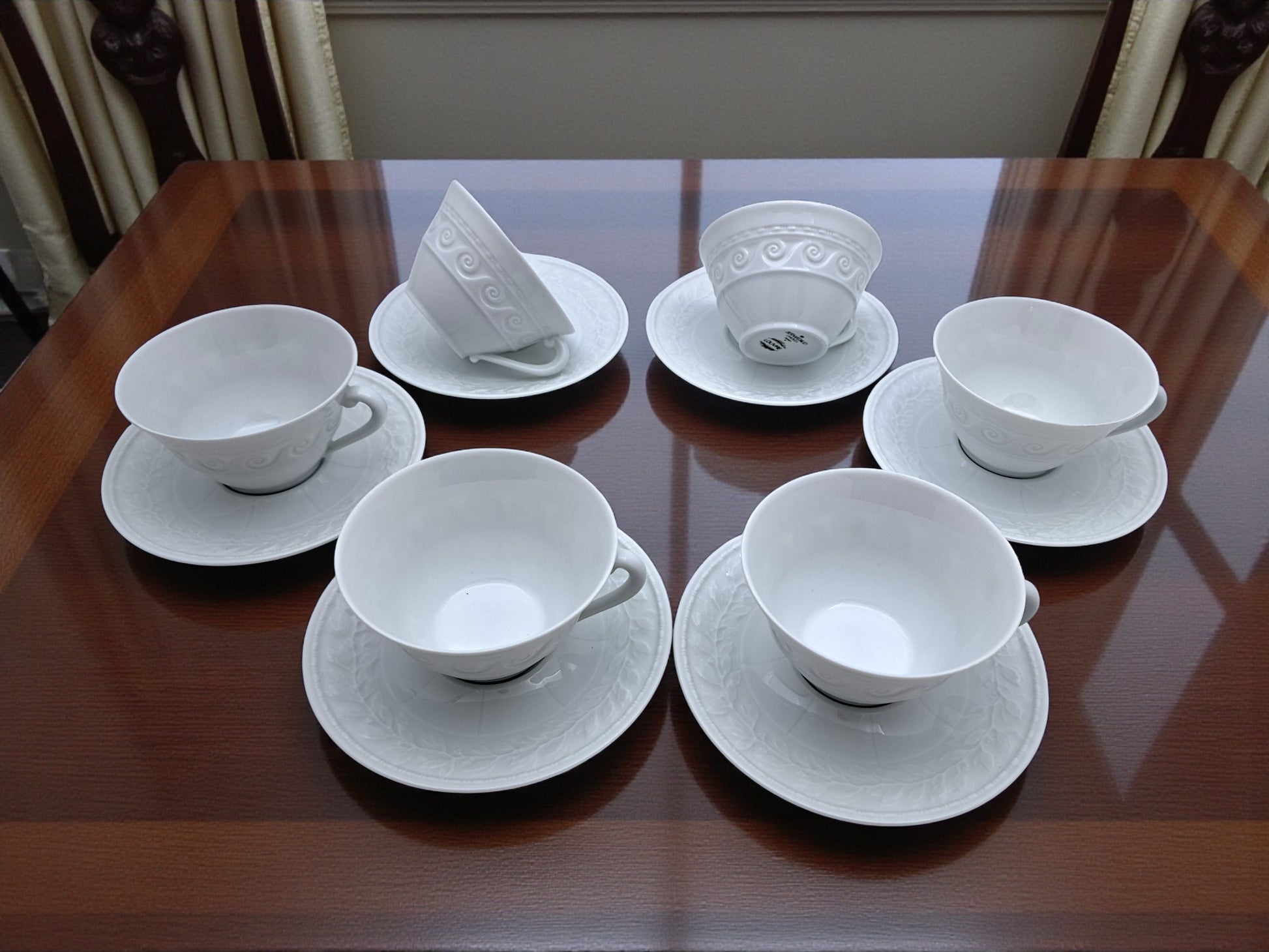 Servizio 6 Tazze da Tè, Bernardaud Limoges, Modello Louvre