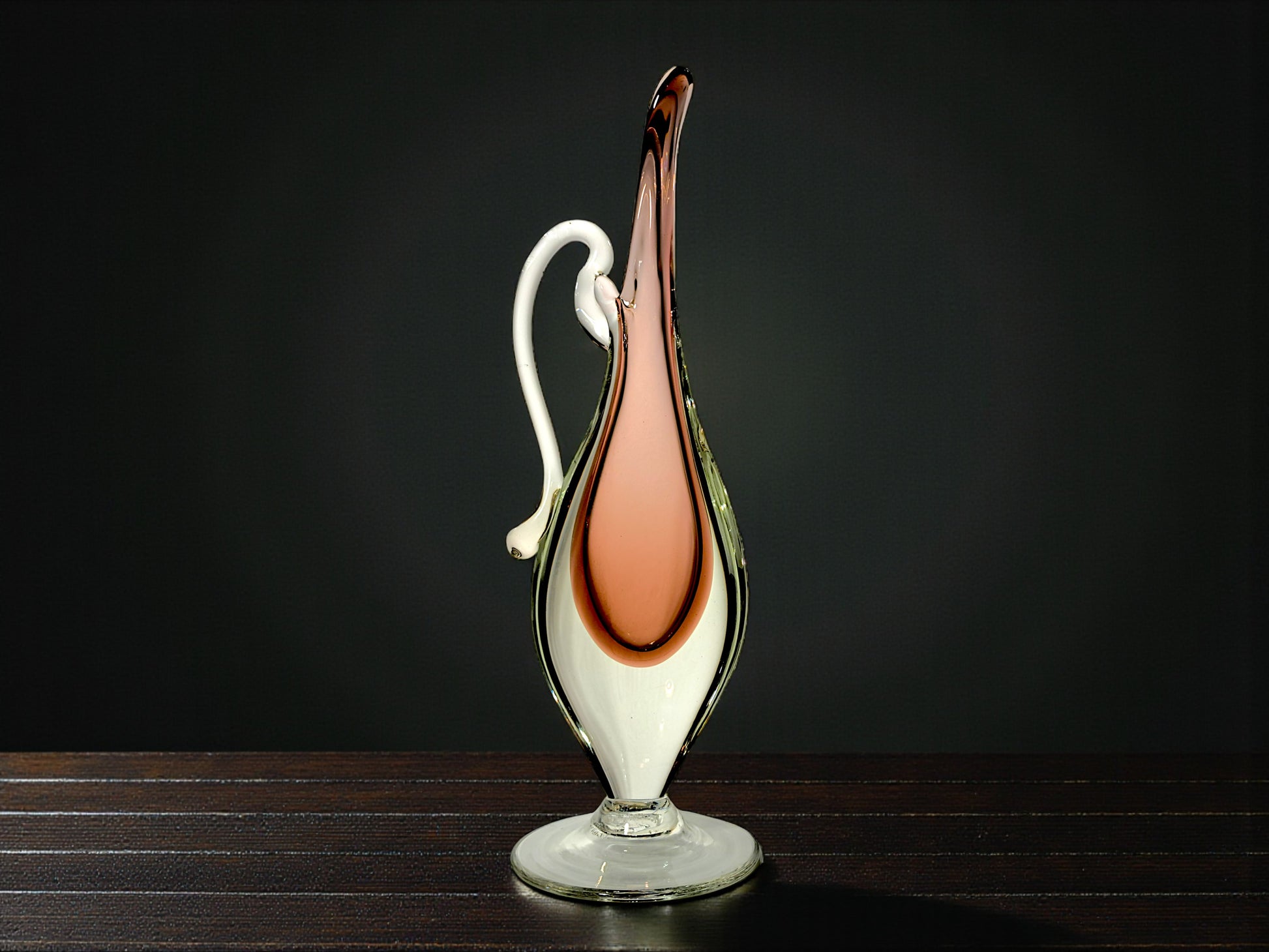 Vaso a Forma di Brocca in Vetro Sommerso di Murano