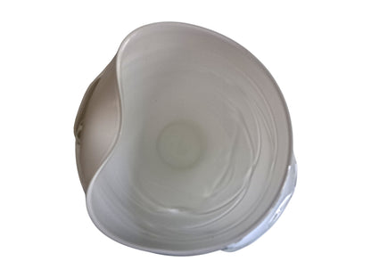 Vaso in Vetro di Murano, Bianco e Corda Trasparente