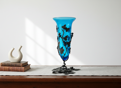 Vaso Blu in Vetro di Murano, Umberto Bellotto, Vetreria Barovier e Toso