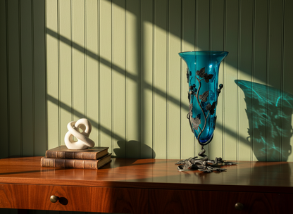 Vaso Blu in Vetro di Murano, Umberto Bellotto, Vetreria Barovier e Toso