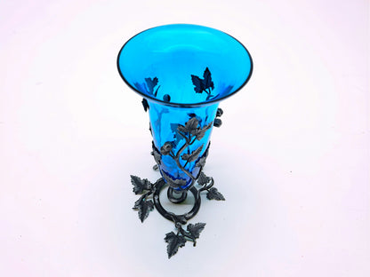 Vaso Blu in Vetro di Murano, Umberto Bellotto, Vetreria Barovier e Toso
