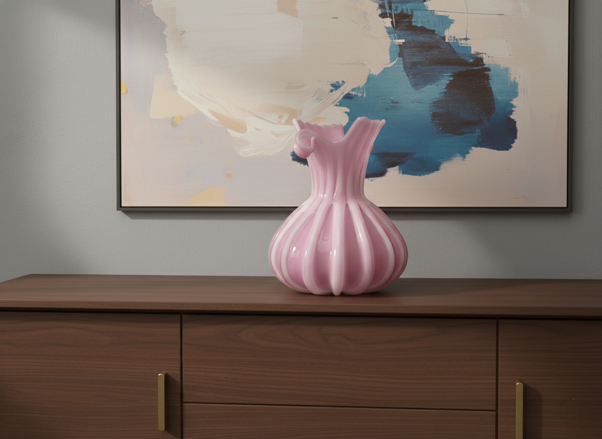 Vaso in Vetro Opalino di Murano, Seguso, Vetro Alabastro