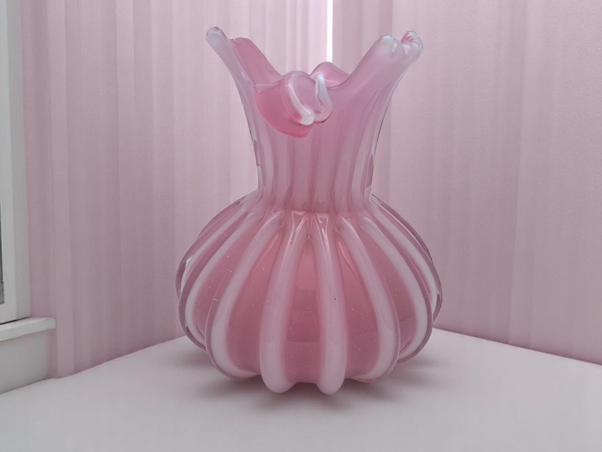 Vaso in Vetro Opalino di Murano, Seguso, Vetro Alabastro