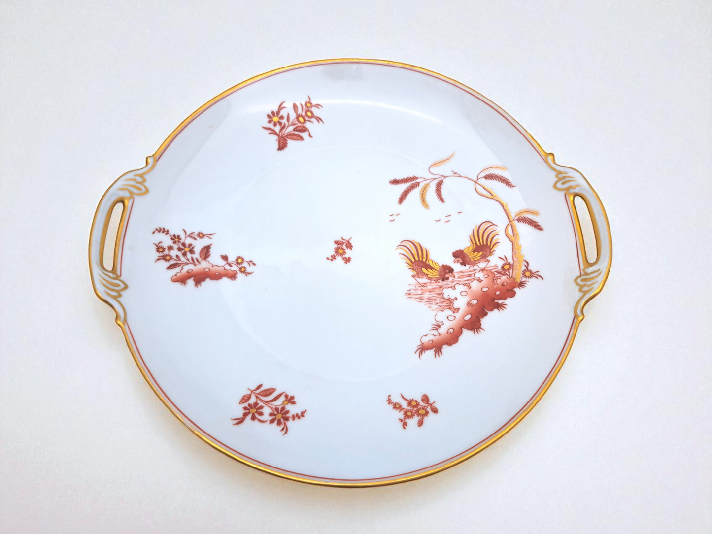 Serving Dish Richard Ginori, Doccia Factory, Red Roosters