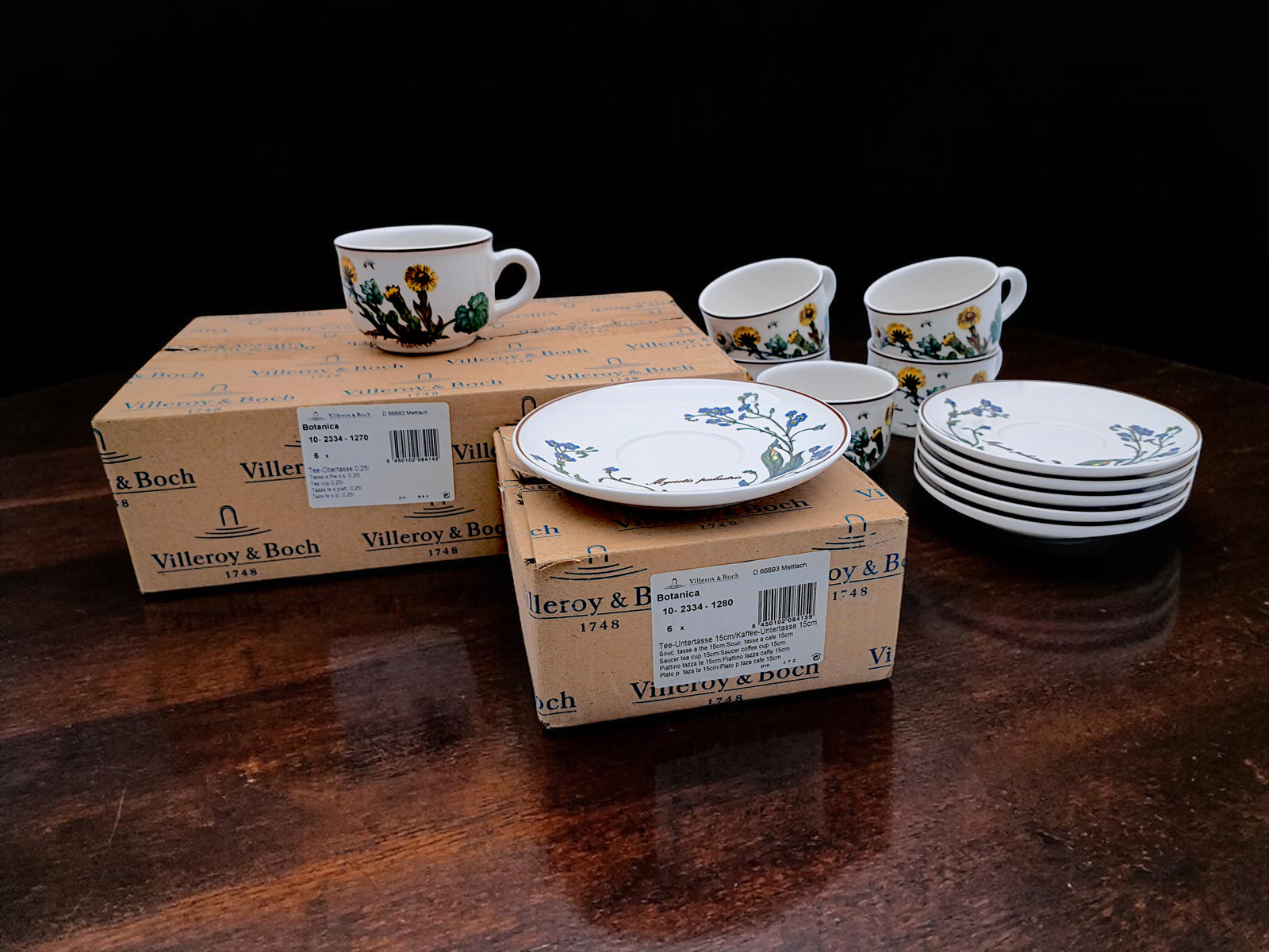 Servizio 6 Tazze da Tè, Villeroy & Boch, Serie Botanica