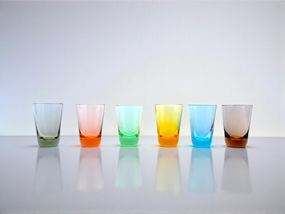 Set 12 Bicchieri Murano, 6 Calici Liquore e 6 Shot, Nason, Arlecchino