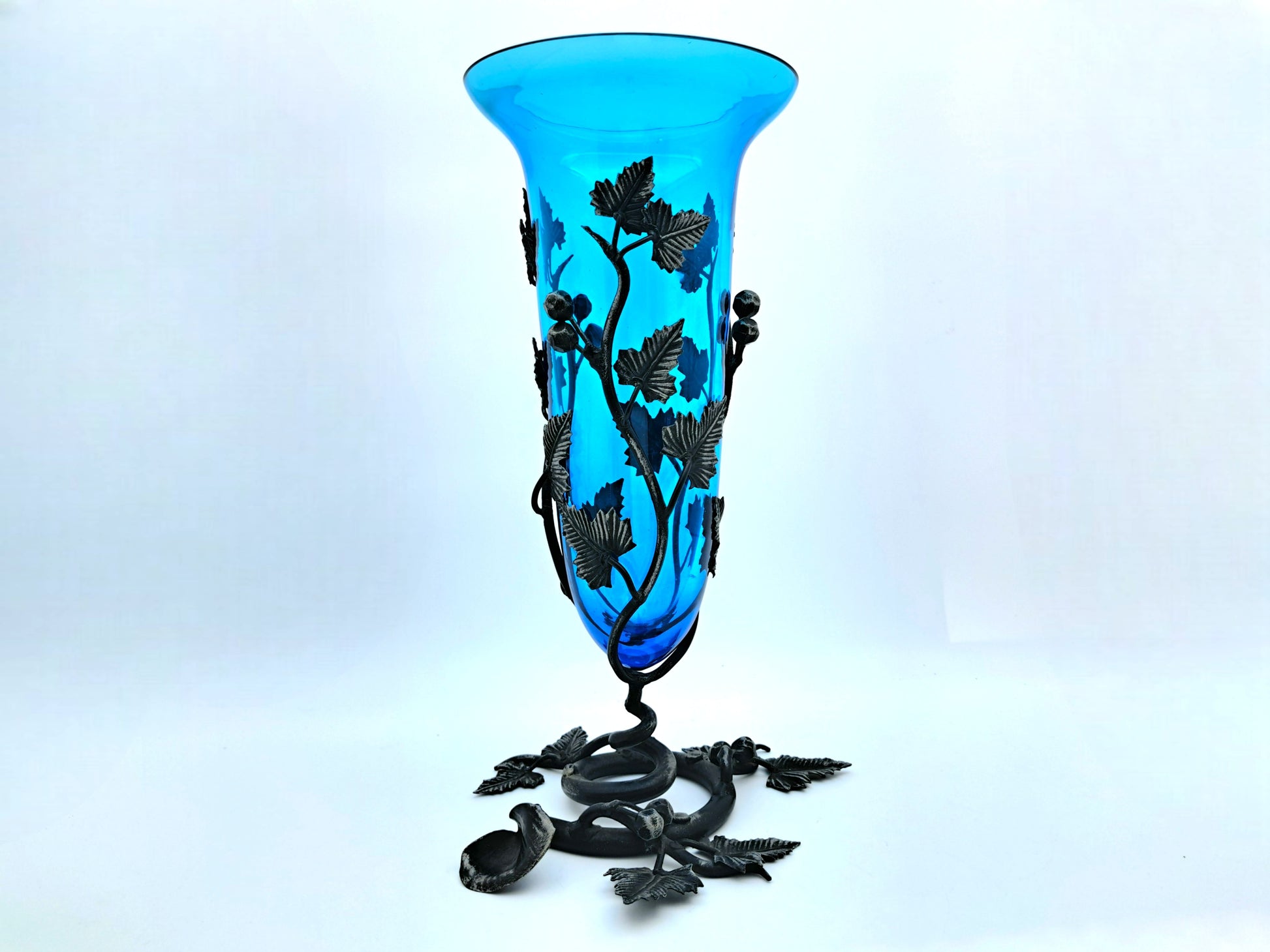 Vaso Blu in Vetro di Murano, Umberto Bellotto, Vetreria Barovier e Toso