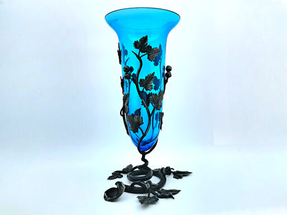 Vaso Blu in Vetro di Murano, Umberto Bellotto, Vetreria Barovier e Toso