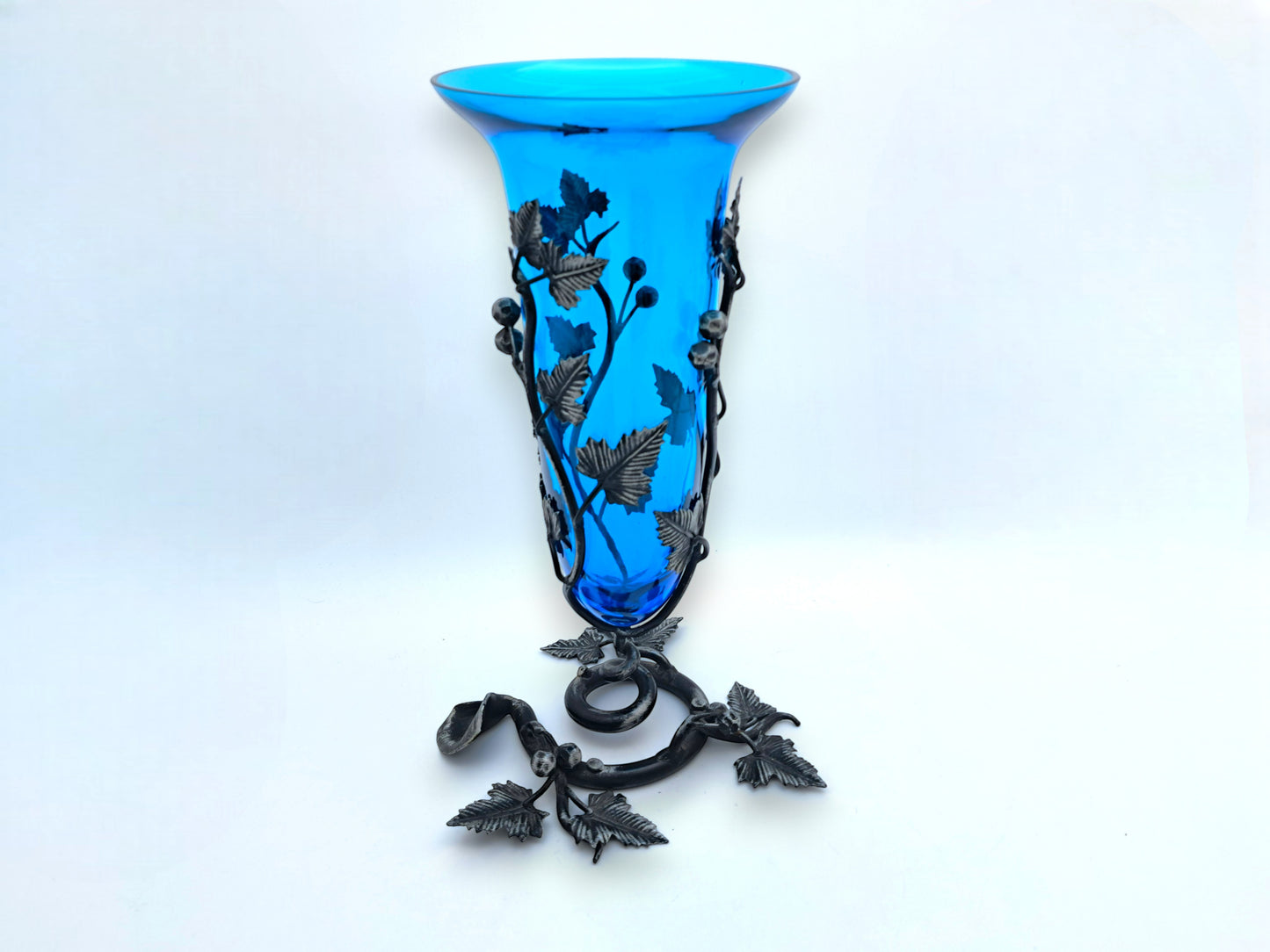 Vaso Blu in Vetro di Murano, Umberto Bellotto, Vetreria Barovier e Toso