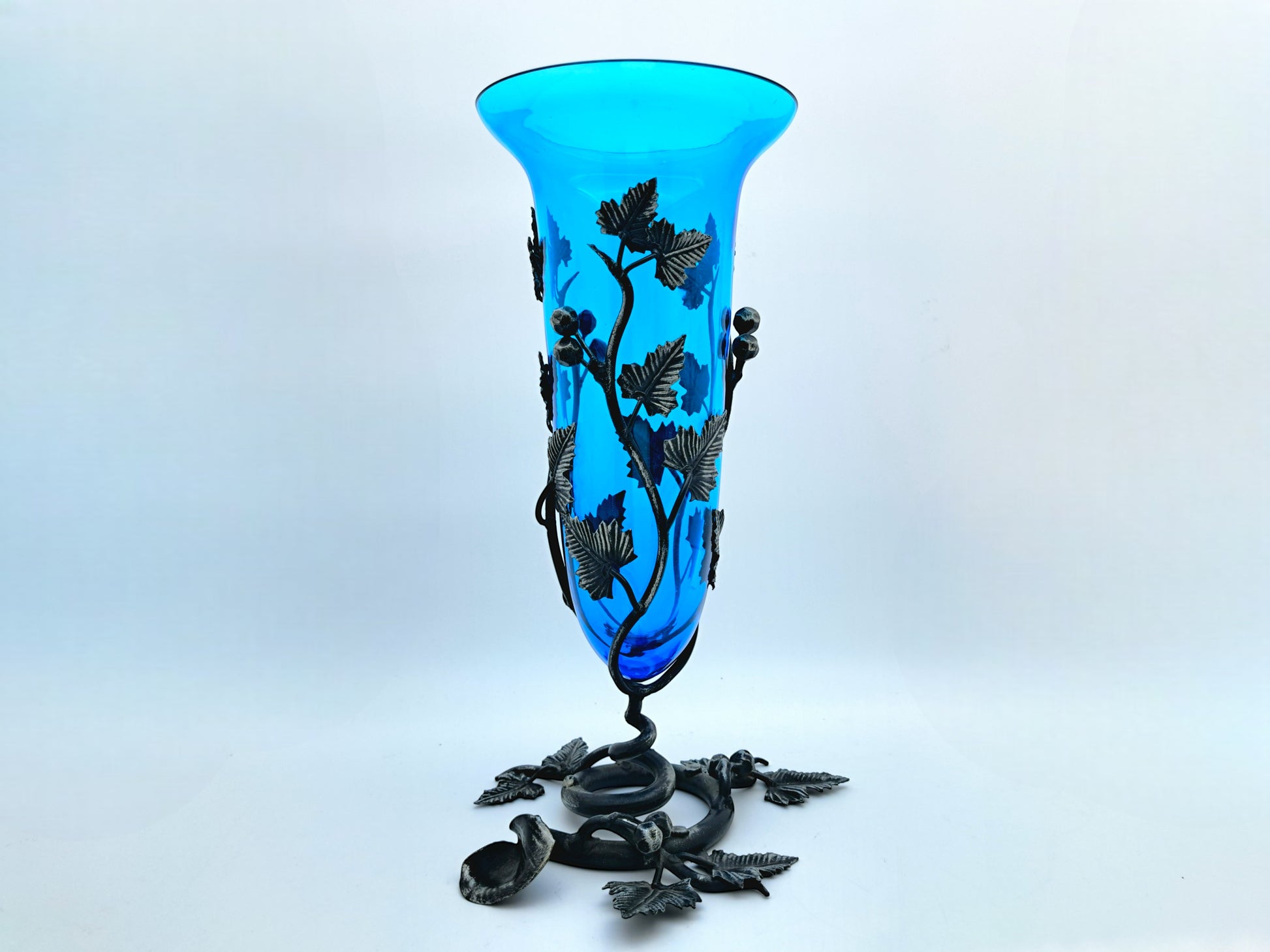 Vaso Blu in Vetro di Murano, Umberto Bellotto, Vetreria Barovier e Toso