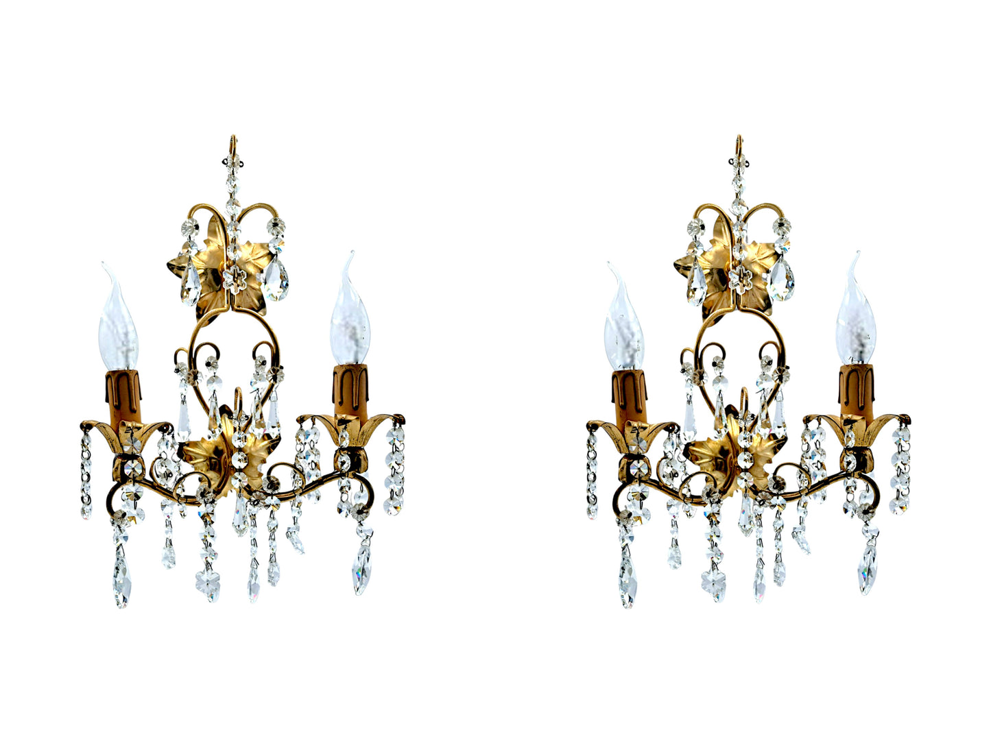 Coppia di Lampade da Parete, Stile Maria Teresa