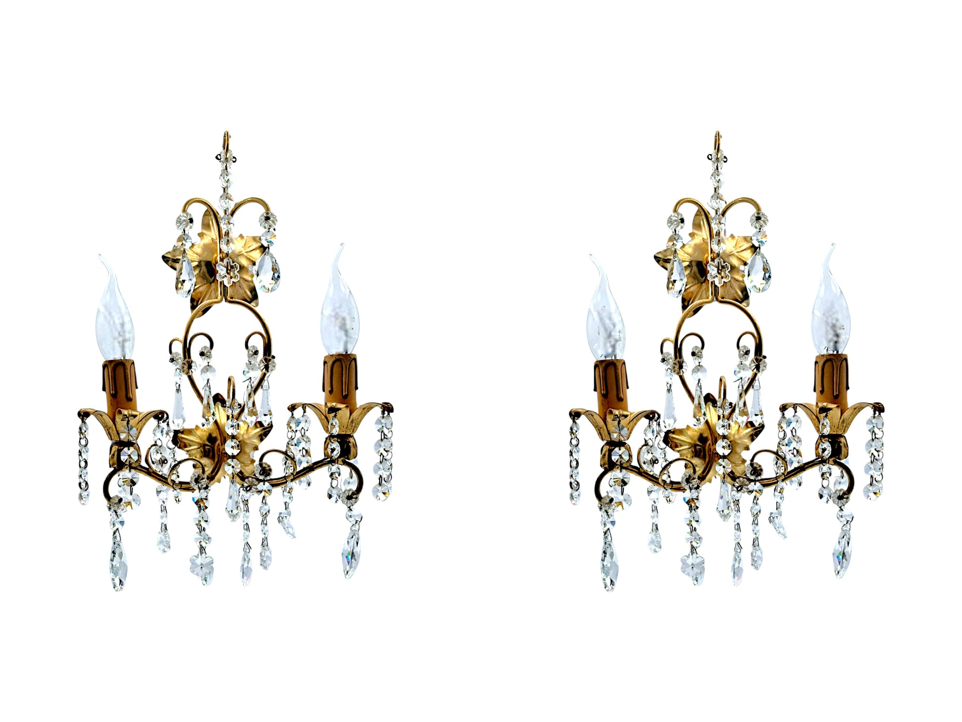 Coppia di Lampade da Parete, Stile Maria Teresa