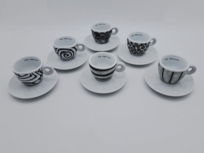 Servizio 6 Tazzine Caffè, Illy Art Collection, Spirali, Pietro Belli