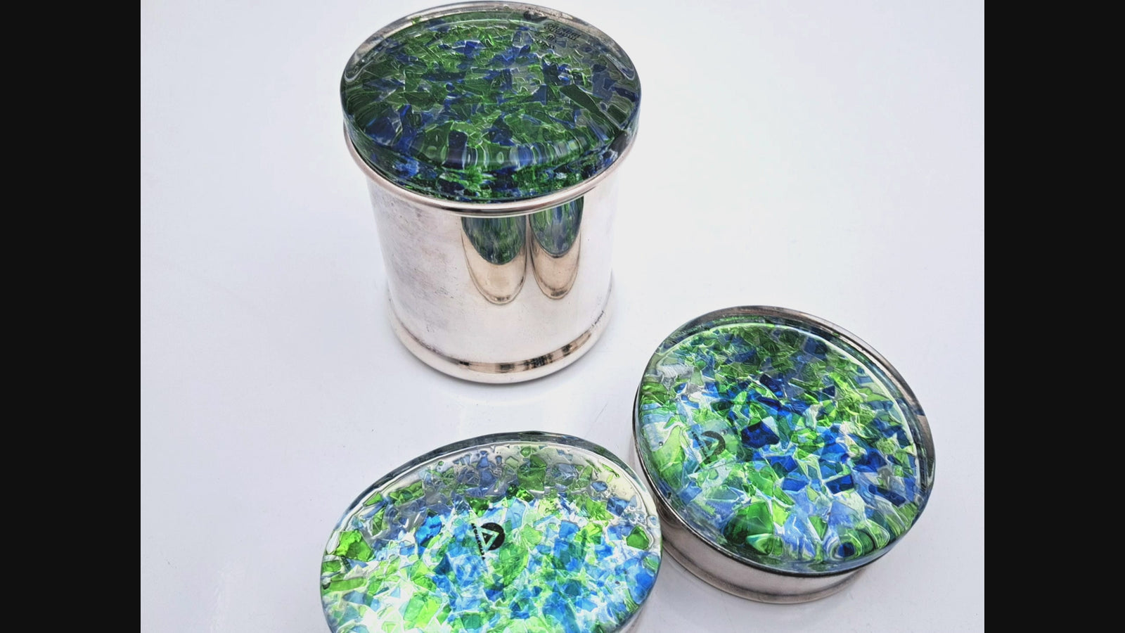 Set di 3 Portagioie in Vetro di Murano, Acquachiara - Effetre