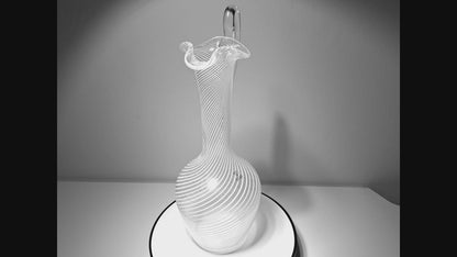 Murano Glass Carafe, Filigree Workmanship, Salvadori Glassworks 