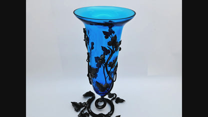 Vaso Blu in Vetro di Murano, Umberto Bellotto, Vetreria Barovier e Toso