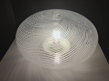 Lampada da Soffitto in Vetro di Murano, Lavorazione Filigrana