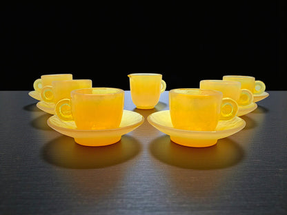 Servizio Caffè per 6, Yalos Casa Murano, Vetro Opalino